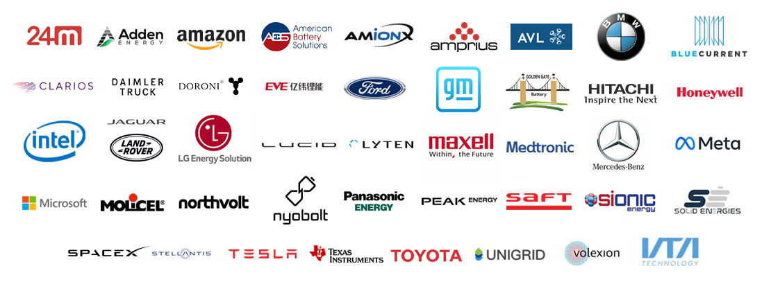 Leading OEMs and Battery Developers Company Logos