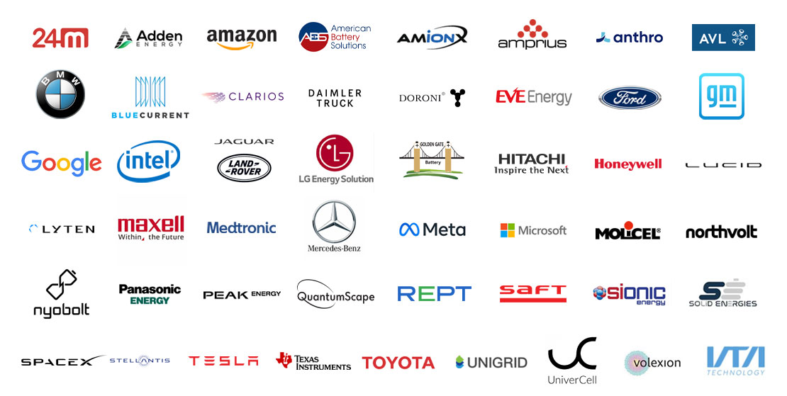 Leading OEMs and Battery Developers Company Logos